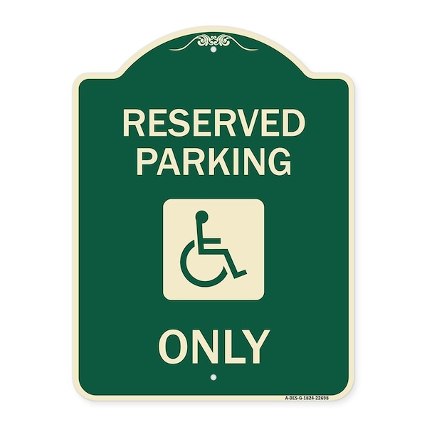 Signmission W/ NY Compliance Reserved Parking W/ Access Icon Heavy-Gauge Aluminum Sign, 24" x 18", G-1824-22698 A-DES-G-1824-22698 - main